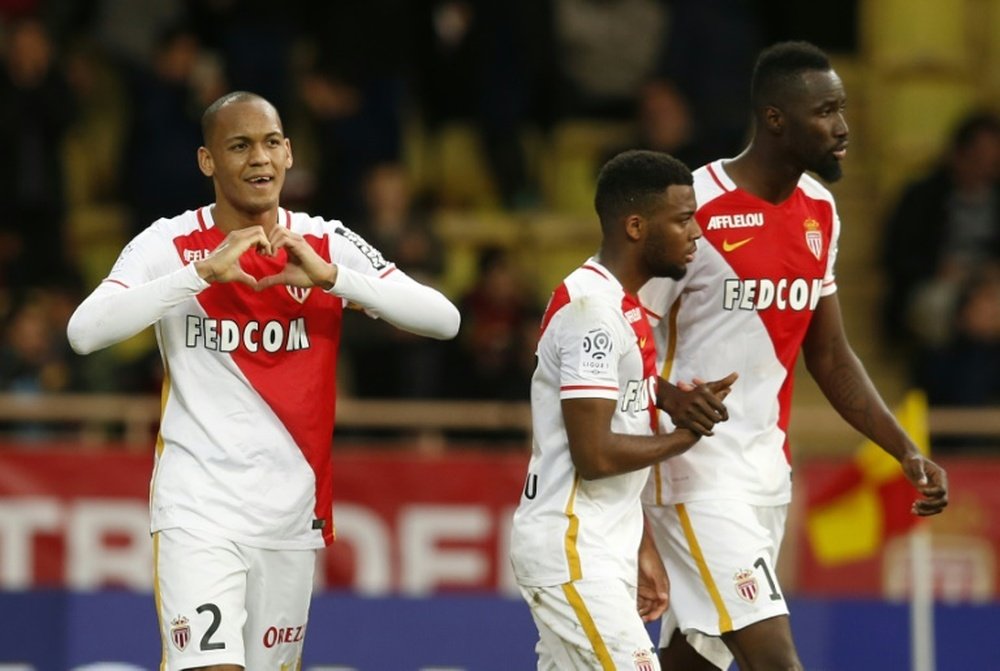 Le défenseur brésilien de l'AS Monaco Fabinho, buteur sur penalty. AFP