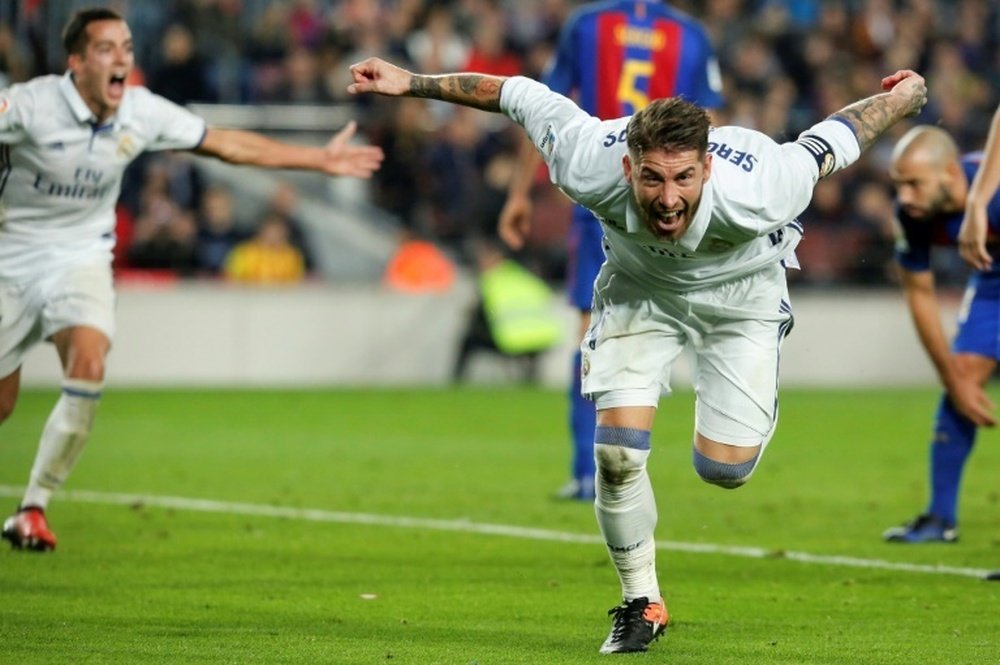 Sergio Ramos, buteur lors du 'Clasico' aller. AFP