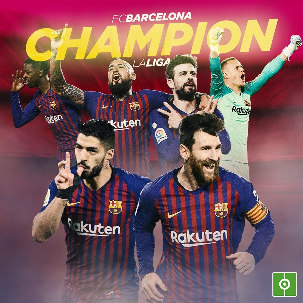 Le FC Barcelone, champion d'Espagne 2018-19. EFE