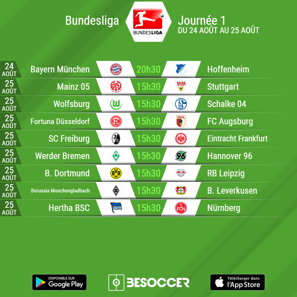 Le calendrier de Bundesliga est disponible