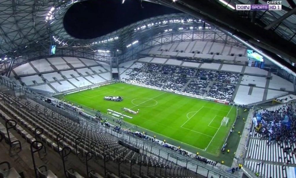 Le Vélodrome vide lors du match OM-Braga en Europa League. Capture/BeIN Sports