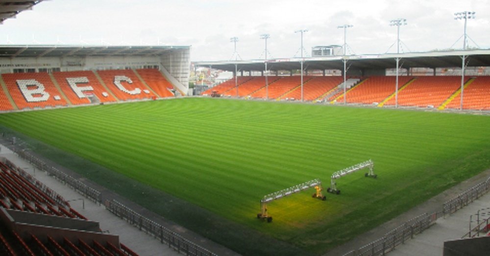 Blackpool's Bloomfield Road ground played host to the prank. BlackpoolFC
