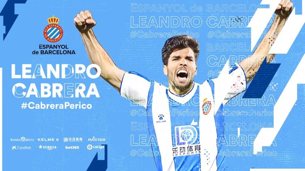 Leandro Cabrera rejoint l'Espanyol. Twitter/RCDEspanyol