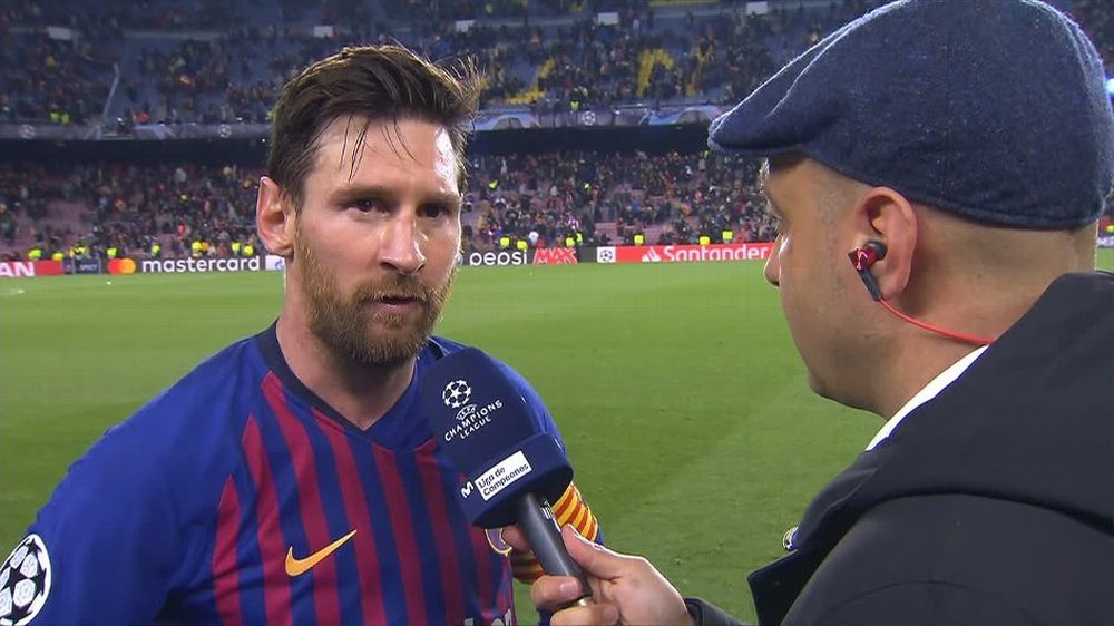 Messi fue crítico con la salida del equipo en los primeros minutos. Captura/Movistar