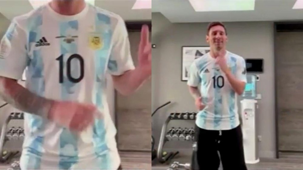 Messi bailó por los Juegos Olímpicos. Capturas/TyCSports