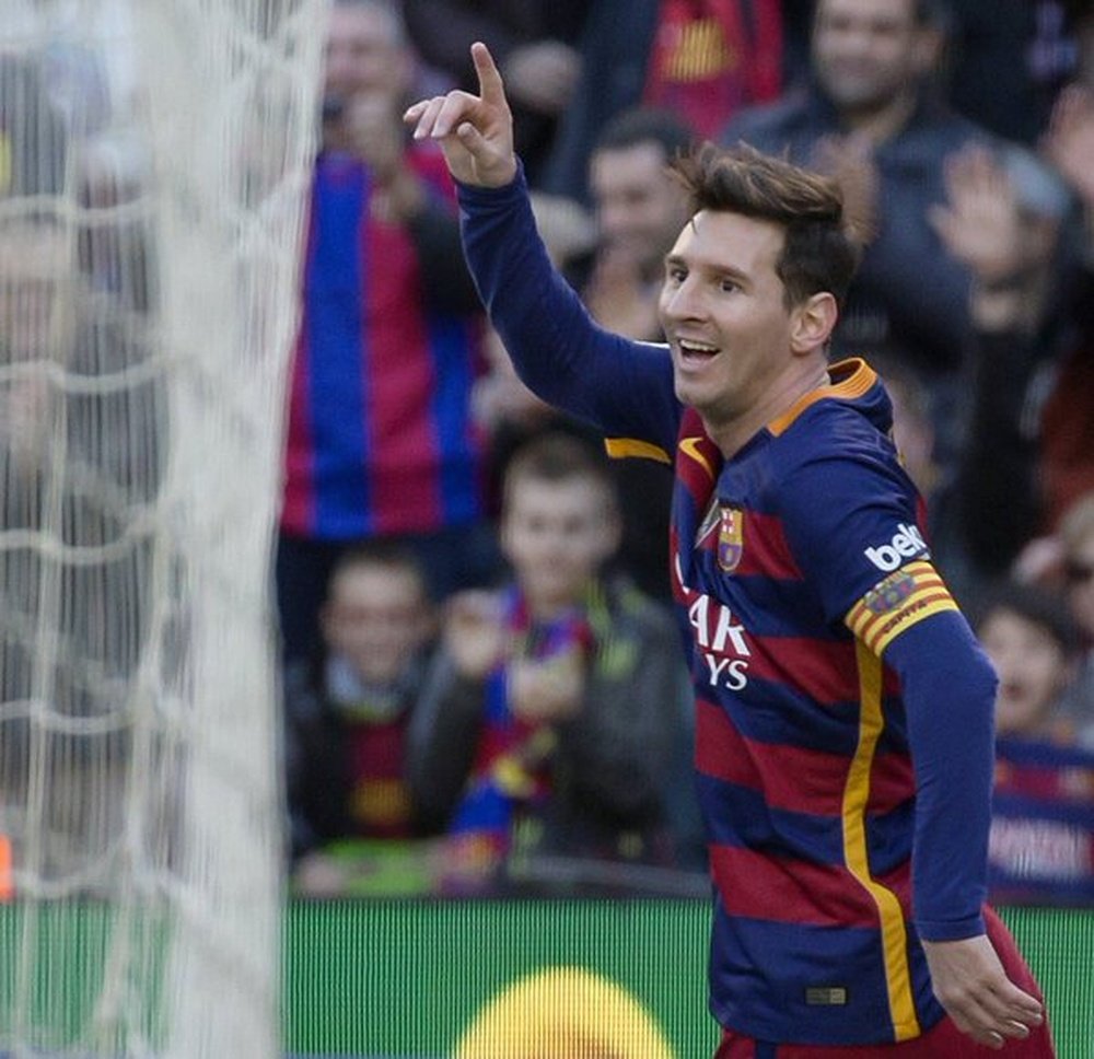 Leo Messi, celebrando un gol durante un partido con el FC Barcelona. Twitter