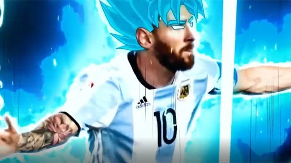 Messi, convertido en Super Saiyan Blue. Captura/FoxSoccer