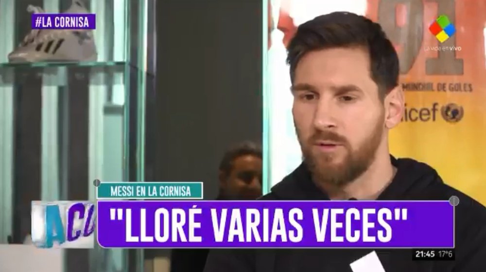 Messi admitió que lloró tras el Mundial. Captura/LaCornisaTV