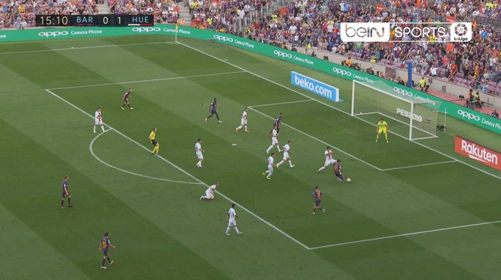 Messi equalises for Barca. Captura/beINSports