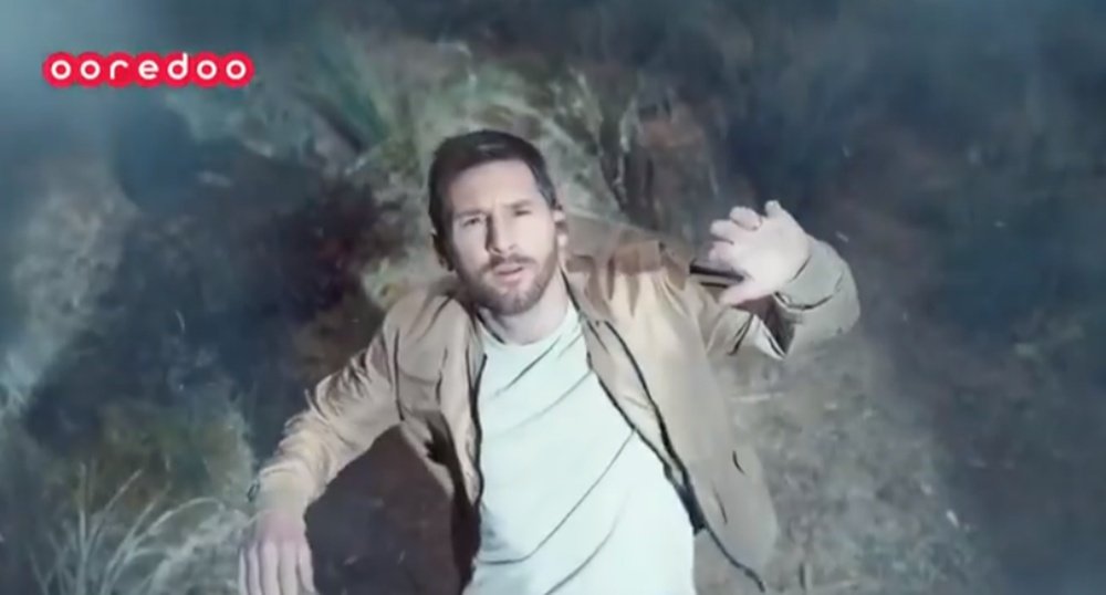 Messi, abduzido por extraterrestres em seu último comercial. Twitter/OoredooQatar