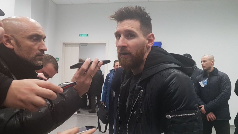 Messi speaking after the win against Russia. Argentina
