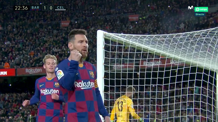 Leo Messi ouvre le score sur penalty contre le Celta
