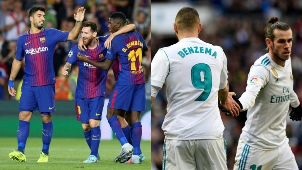 Leo Messi, Luis Suárez e Karim Benzema estão entre os goleadores do Espanhol. EFE/AFP