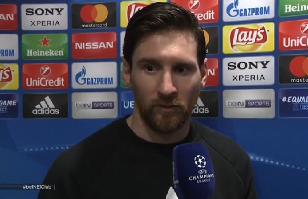 Messi discussed his latest milestone. Screenshot/beINSports