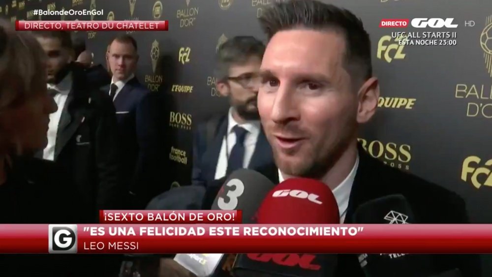 Messi won the Ballon d'Or. Screenshot/Gol