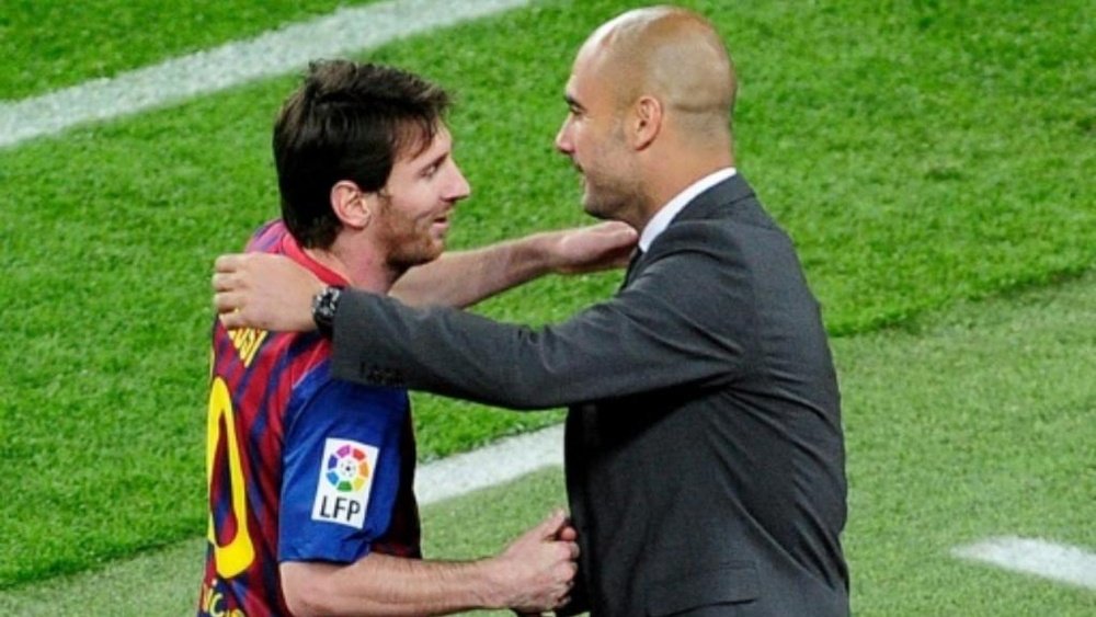 Messi spoke on Pep Guardiola with Jorge Valdano. AFP