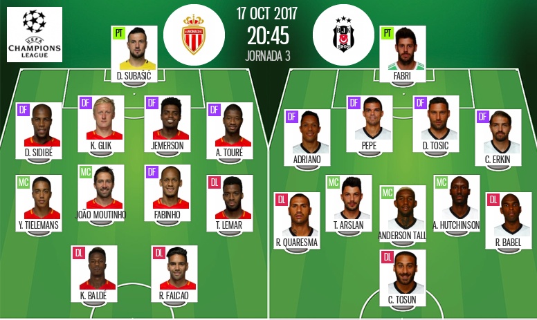 Les Compos Officielles Du Match De Ligue Des Champions Entre Monaco Et ...