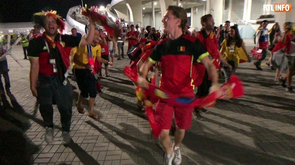 Les supporters belges étaient déchaînés après la victoire. RTL Info/ Capture