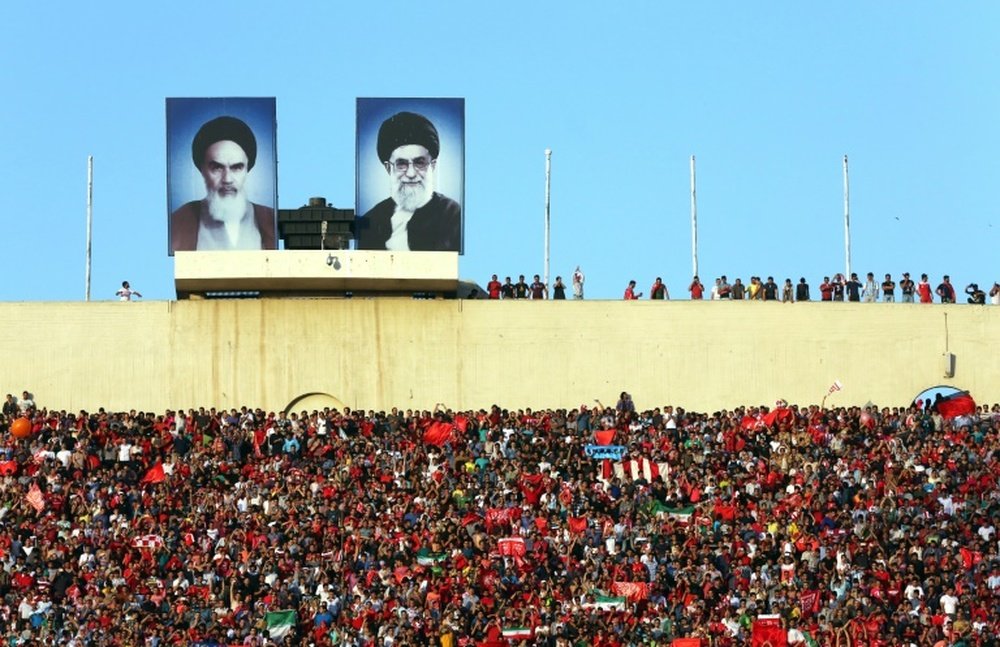 Les supporteurs du club iranien de Persepolis pendant le match de Ligue des champions d'Asie contre les Saoudiens de Al-Hilal. AFP