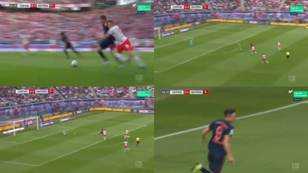 Lewandowski y el gol: la primera que tiene, para dentro