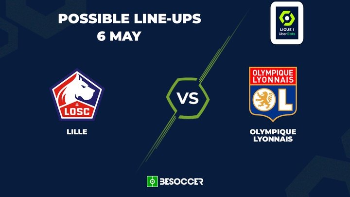 Lille v Lyon, matchday 32, Ligue 1, 06/05/2024, possible lineups. BeSoccer
