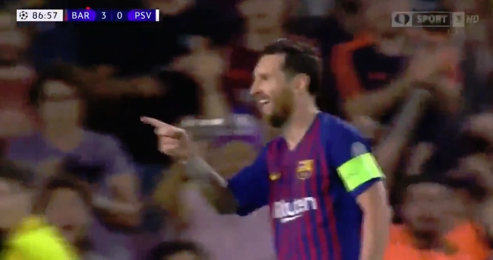 Messi kept his nerve to complete the rout. Screenshot
