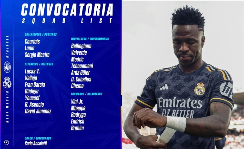 Real Madrid announced their squad list for the UCL clash at Atalanta. RealMadrid-EFE