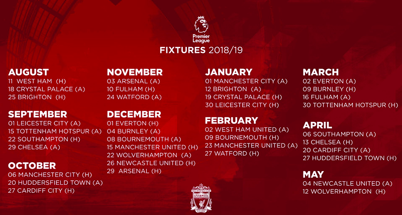 Liverpool fixture clearance 2020