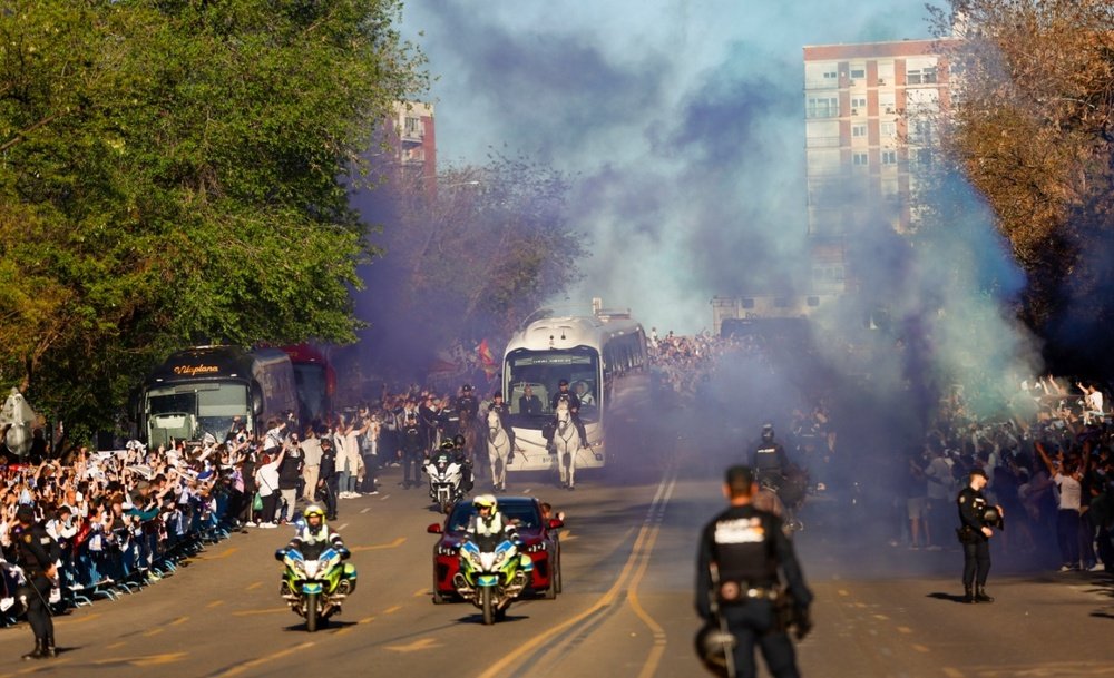 Chegada do ônibus do Real Madrid, foto de arquivo. EFE