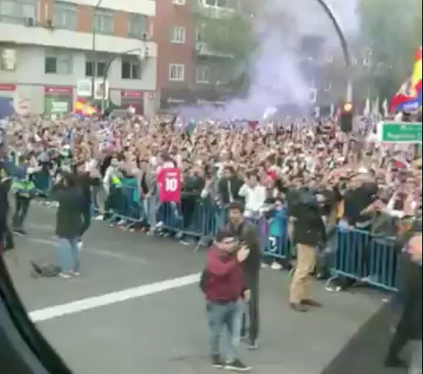 Los jugadores del Madrid grabaron el recibimiento de la afición