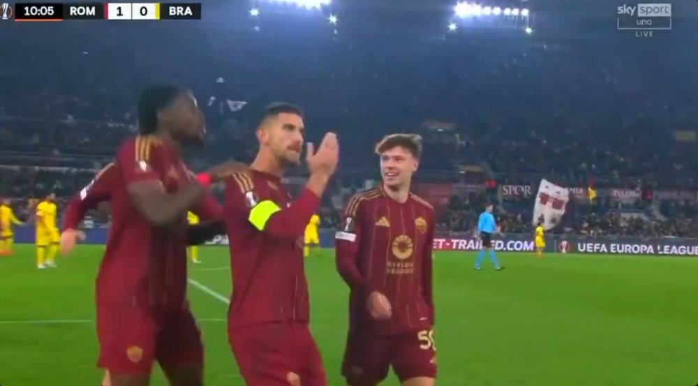 Pellegrini segna il primo gol della partita. SkySport1