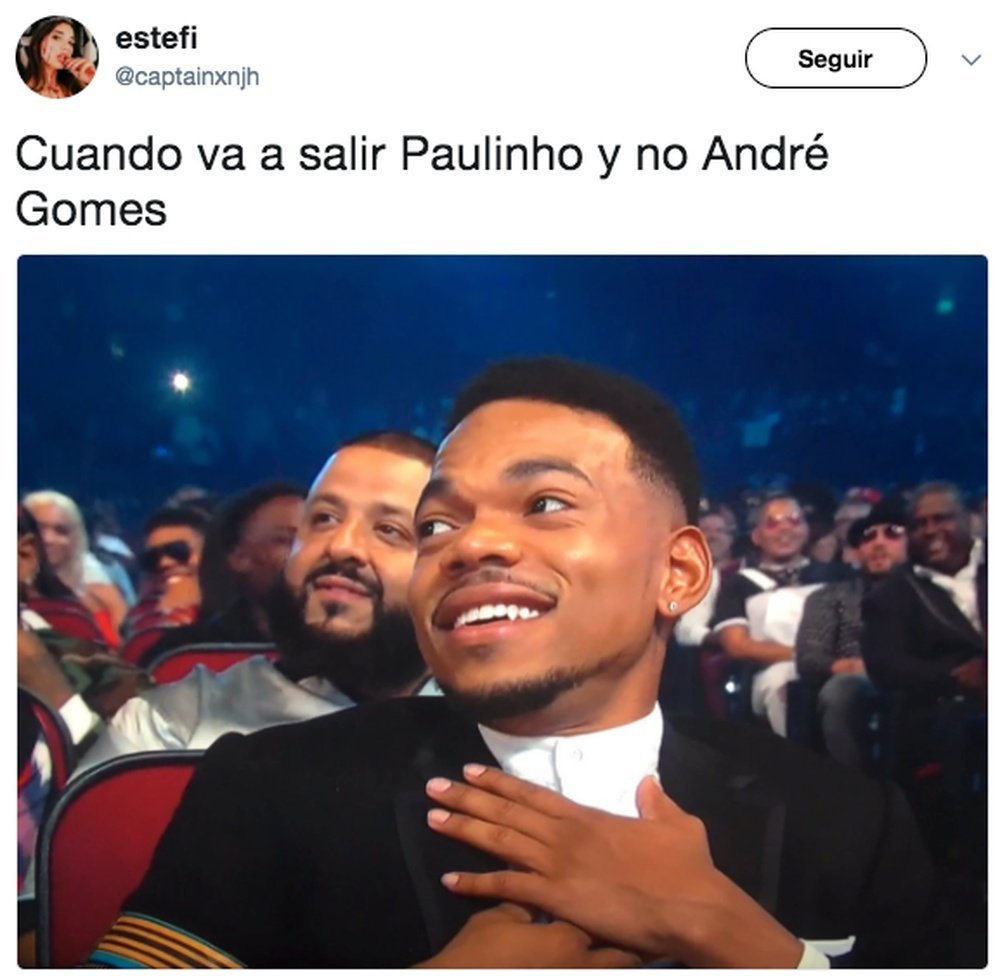 Paulinho fue uno de los grandes protagonistas de los 'memes'. Twitter/captainxhnjh