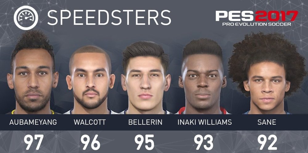 Los 5 jugadores más rápidos del PES 17. PES