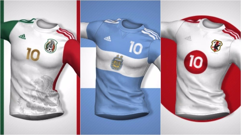 Las camisetas de Italia, Argentina y Japón, como sus banderas. @FRANCOOC07
