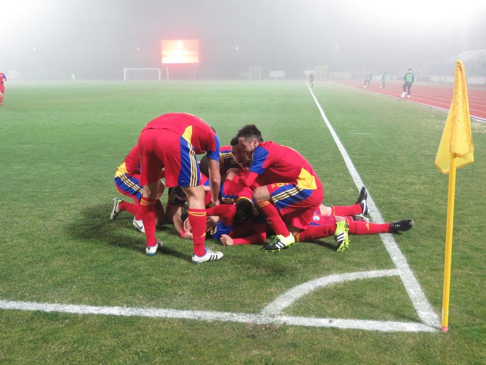 Les joueurs célèbrent ce moment historique. FedAndFut