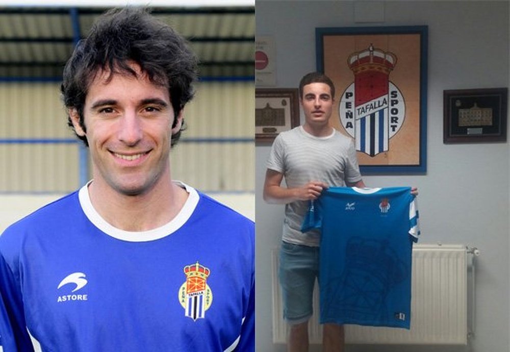 Los futbolistas del Peña Sport Toni Rodrigo y Samuel Goñi. PeñaSportFC