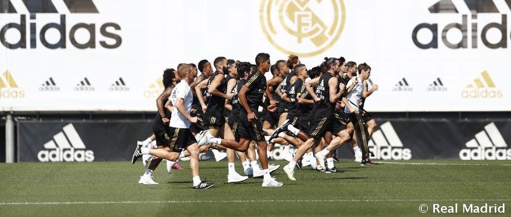 Bale trained with the rest of the squad despite missing the Audi Cup. RealMadrid