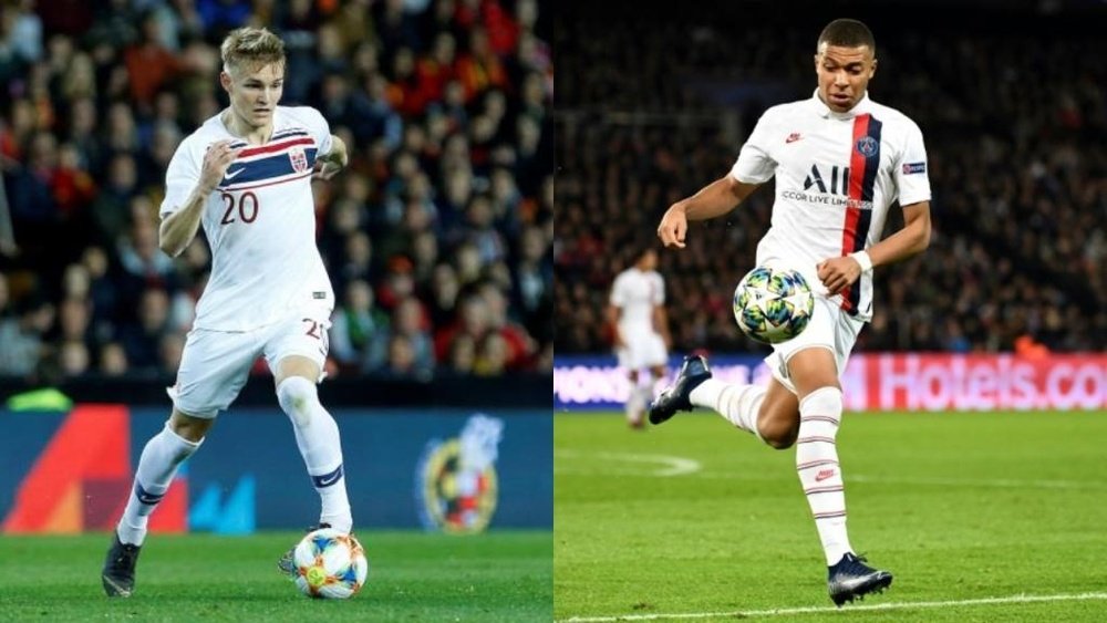 The money Arsenal pay for Odegaard would be used to raise the bid for Mbappe. EFE/AFP