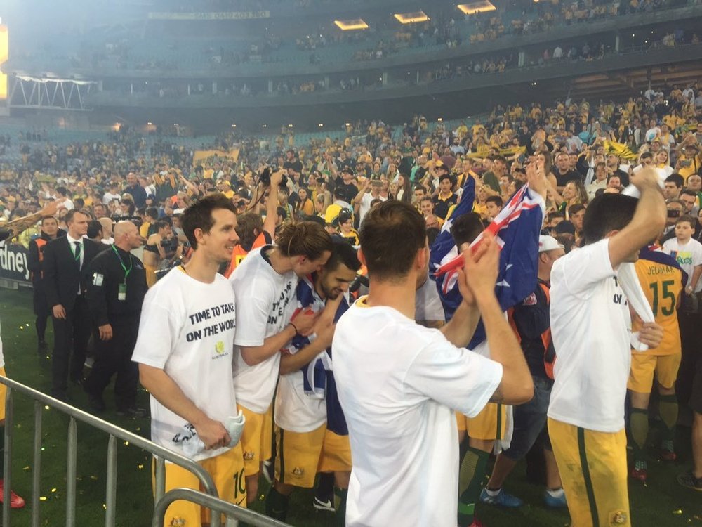 A Austrália foi a penúltima Seleção a garantir a presença na Rússia. Twitter/Socceroos