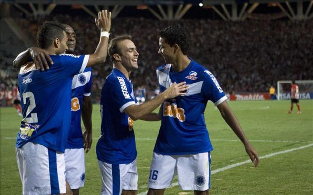 Los jugadores de Cruzeiro, celebrando un gol. EFE/Archivo