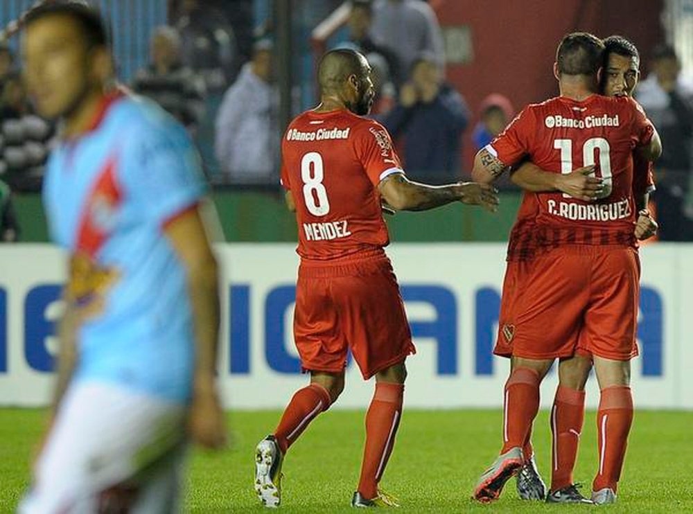 Los jugadores de Independiente celebran un gol. Twitter