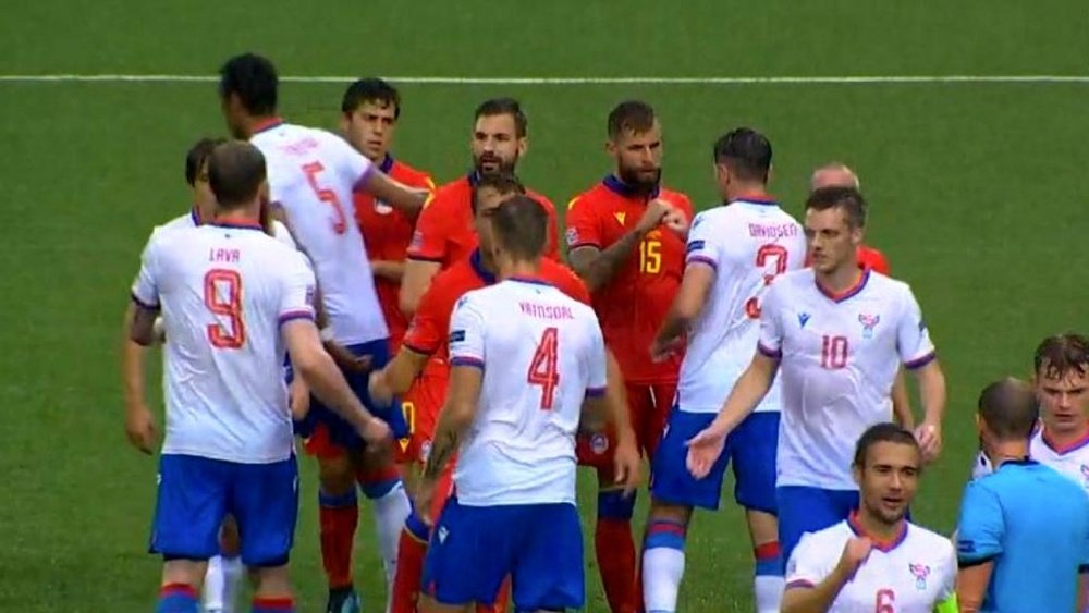 Islas Feroe tumbó a Andorra. Captura/UEFATV