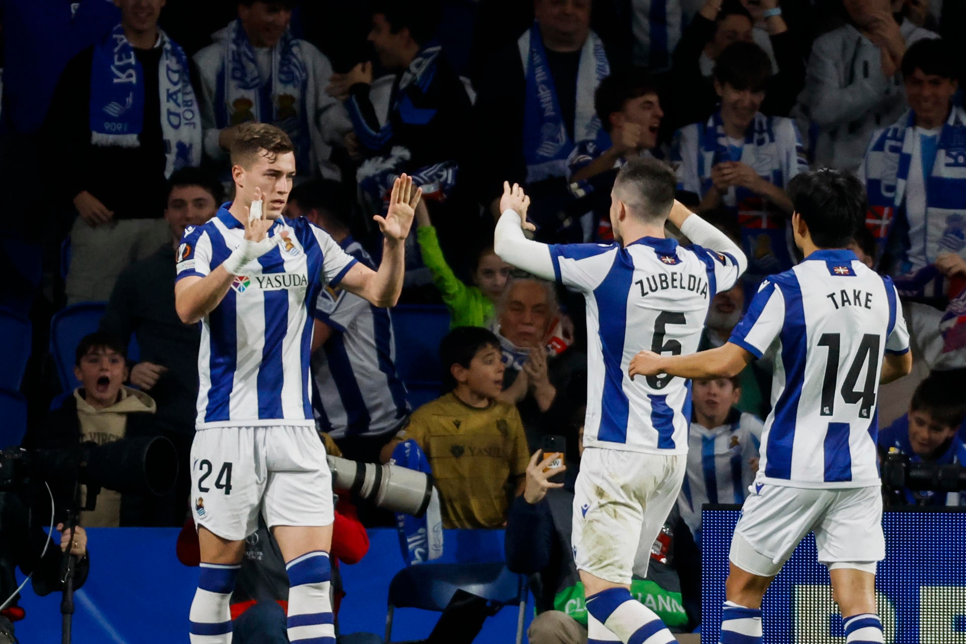 La Real Sociedad, clasificada a octavos de final. EFE/JavierEtxezarreta