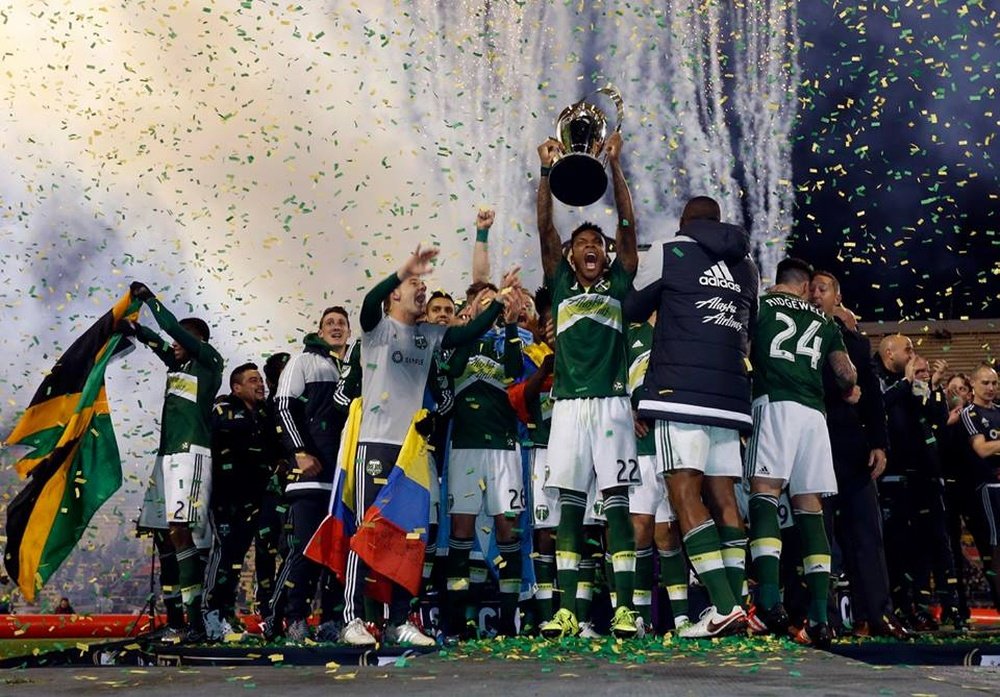 Los jugadores de Portland Timbers celebran el título de la MLS. Twitter
