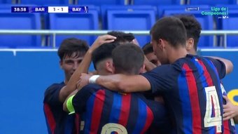 El Barça gana en la Youth League. Captura/MovistarLigadeCampeones