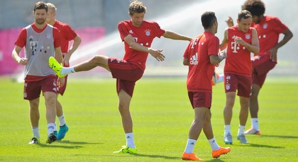 Los jugadores del Bayern de Múnich se entrenan. FCBayern