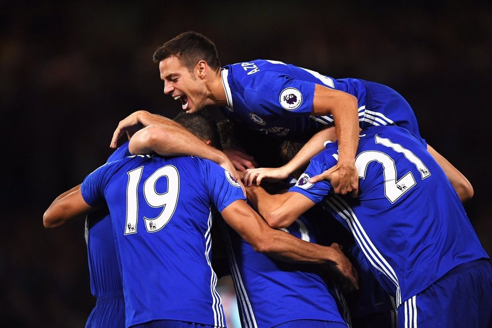 Los jugadores del Chelsea celebran el gol del triunfo ante el West Ham. ChelseaFC