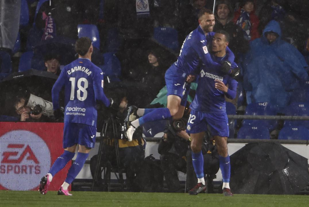 Greenwood celebra su gol ante Las Palmas