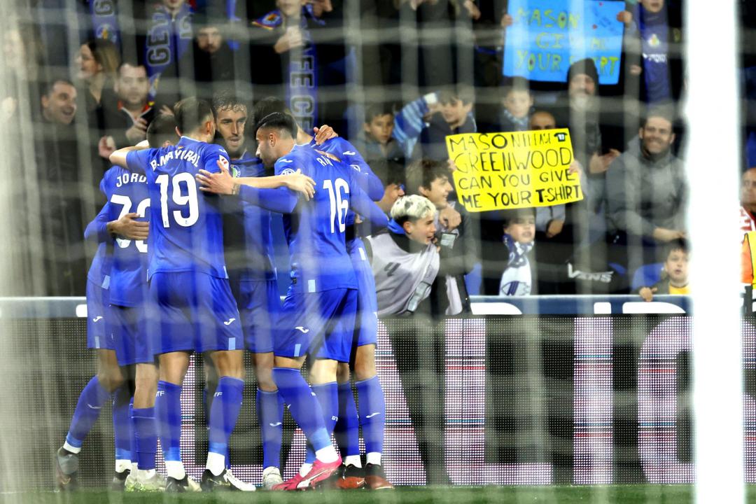 Los jugadores del Getafe celebran un gol ante el Granada