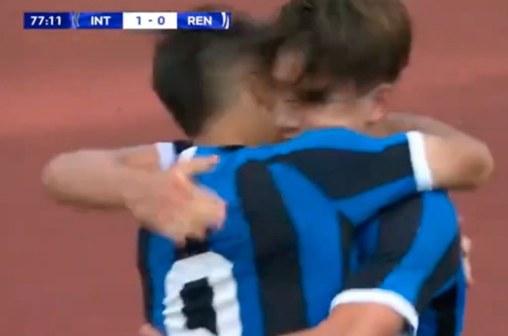 Casadei hizo el gol de la victoria para el Inter. Captura